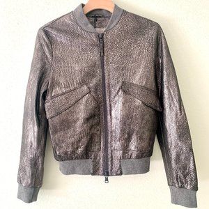 Eleventy Textured Silver Bomber Jacket NWT Size IT42 US S *NWT*